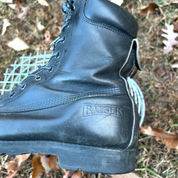 Vintage 1990s Ranger Firefighter Boots Size 10 W Black Leather Zipper Lace Up - Picture 16 of 16
